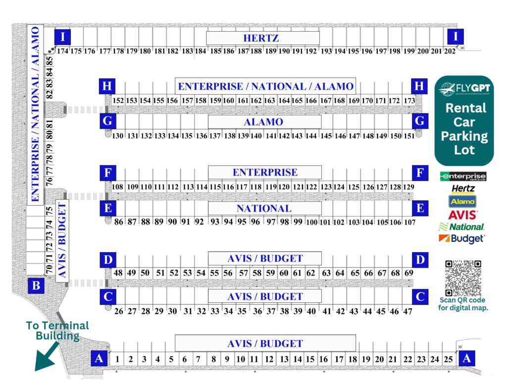 Rental Car Parking Lot Map GulfportBiloxi International Airport